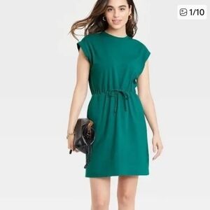 a new day Vibrant Green Tie Waist Summer Dress